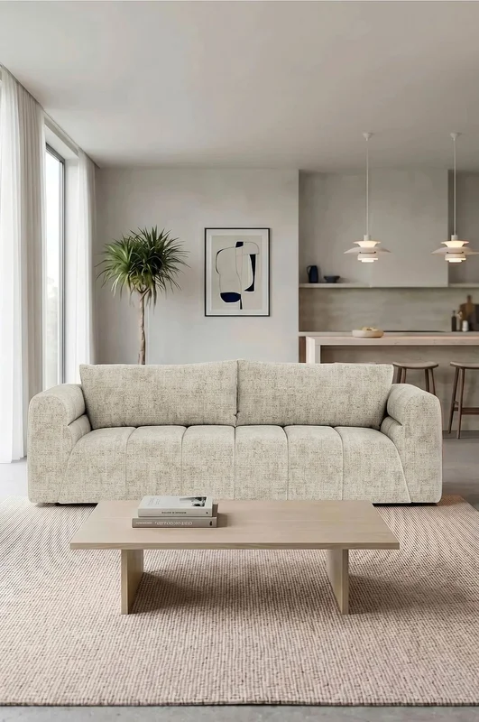 Homeroom Collection - Luna 3-sits soffa - Beige - 3-sits-soffor - Från Homeroom