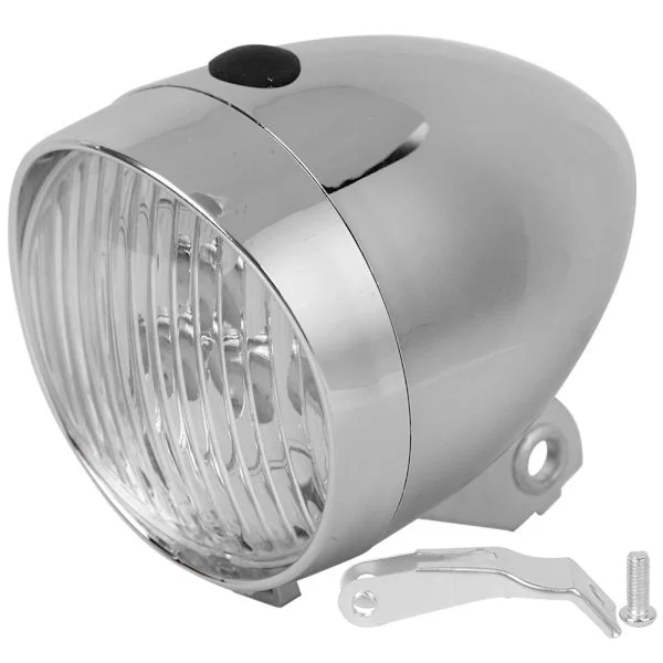 3LED Vintage Cykel Forlygte Lampe Cykel Forlygte Cykel Tilbehør til Fast Gear Sølv