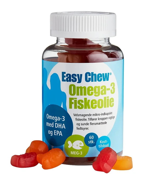 Easy Chew EasyChew Omega-3 60 stk, Helse & Madvarer, Kosttilskud, Fiskeolie & Omega 3