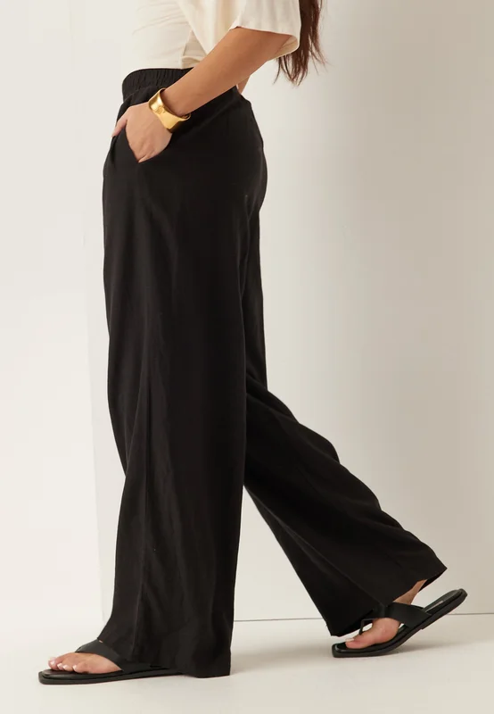 BUBBLEROOM Linen Trousers Black XS