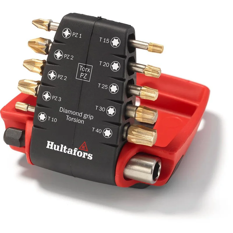 Hultafors TDB Torx/PZ Bitssett 10 stk., med bitsholder, Maskintilbehør & forbruk