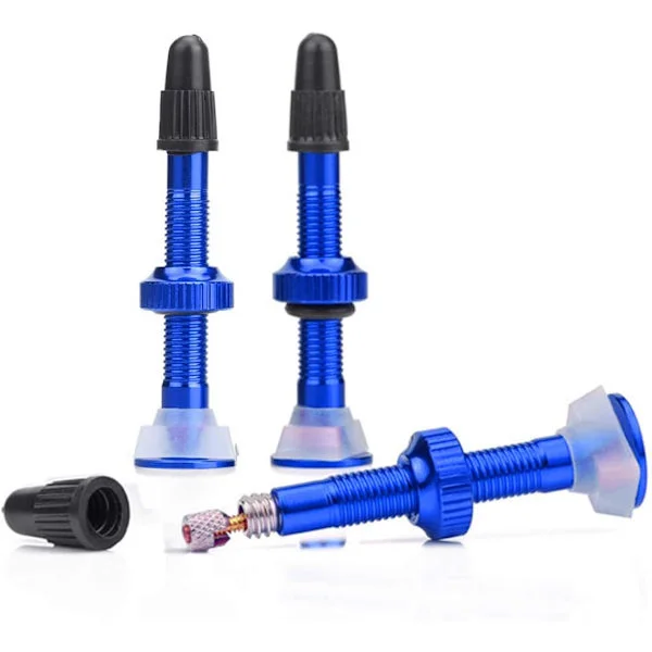 2 stk slangerør for tubeless dekk, MTB sykkelventil, gullfarget aluminium DXGHC