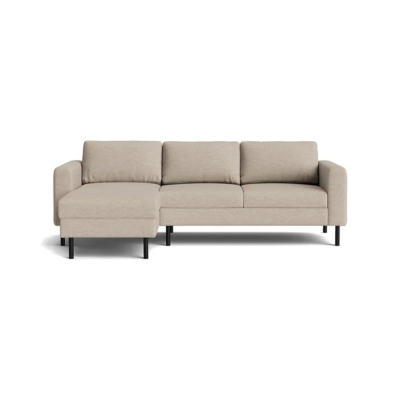 Oslo Chaiselong Sofa, Vendbar - Cona Beige - 261x157x77cm - Slidstærk Sofa med Nozag Fjedre, Vendbar Chaiselong