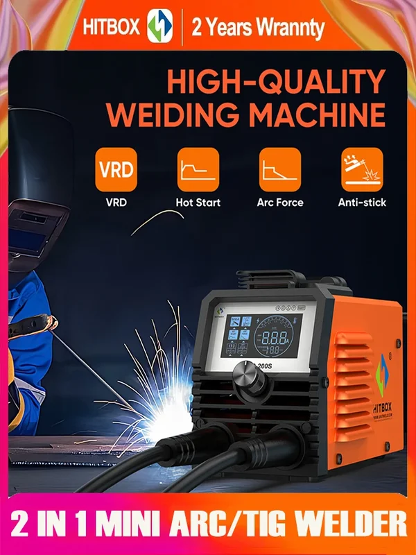 AliExpress - HITBOX ARC200S Schweißgerät 2 in 1 ARC MMA LIFT WIG MINI IGBT Inverter LED Digitalanzeige Tragbares Heimschweißgerät 220V 10-200A