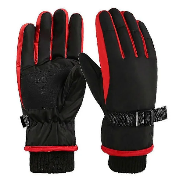 Kids Winter Gloves, Snow Ski Gloves, Youth Cold Weather Gloves for Skiing Black