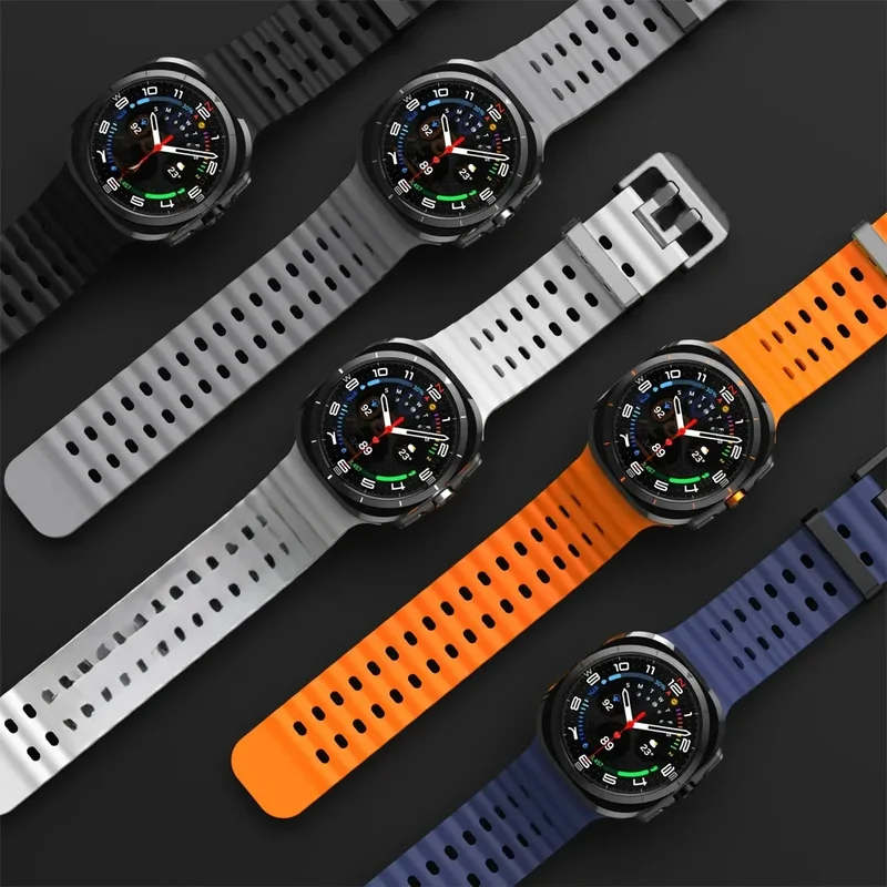 AliExpress - Originalarmband für Samsung Galaxy Watch Ultra 47 mm Zubehör Marine Silikon Sportarmband Correa Galaxy Watch 7 Ultra Band