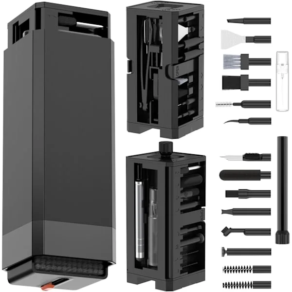 Tastaturrengjøringssett med børste, rengjøringssett for datamaskin og bærbar PC, rengjøringsverktøy for telefon, multifunksjonelt rengjøringssett for 