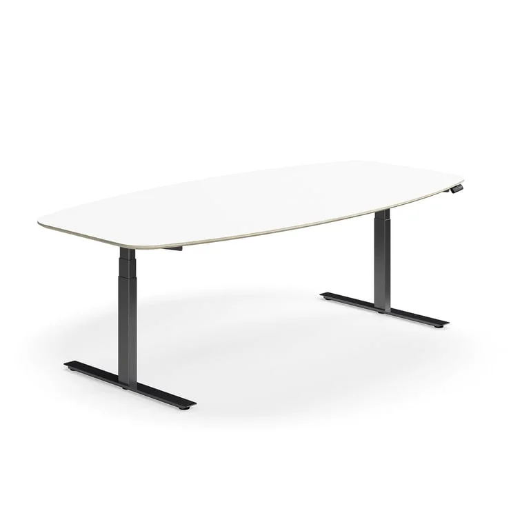 Stående mødebord NOVUS, 2400x1200 mm, sort/hvid