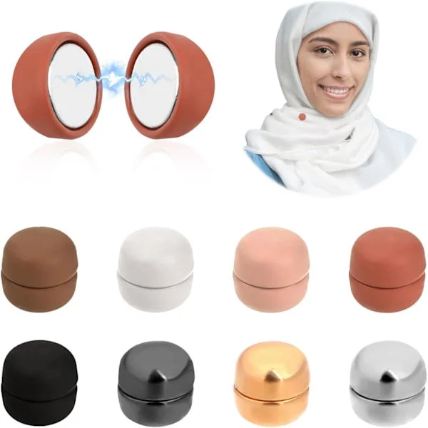 Pcs Hijab Magnetiske Stifter, Alsidige Stærke Hijab Stifter Farverige Hijab Magneter Nålefri Broche Lille Magnetisk Sjal Spænde[GPA]