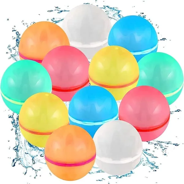 Reusable Magnetic Water Balloons, 12 pcs Refillable Water Bomb Spla