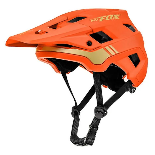 BATFOX Mountain Bike Helmet LA303-105 MTB Cycling Sports Helmet for Youth Adult Men Women with Detachable Visor (3 Sizes, 6 Colors) Orange