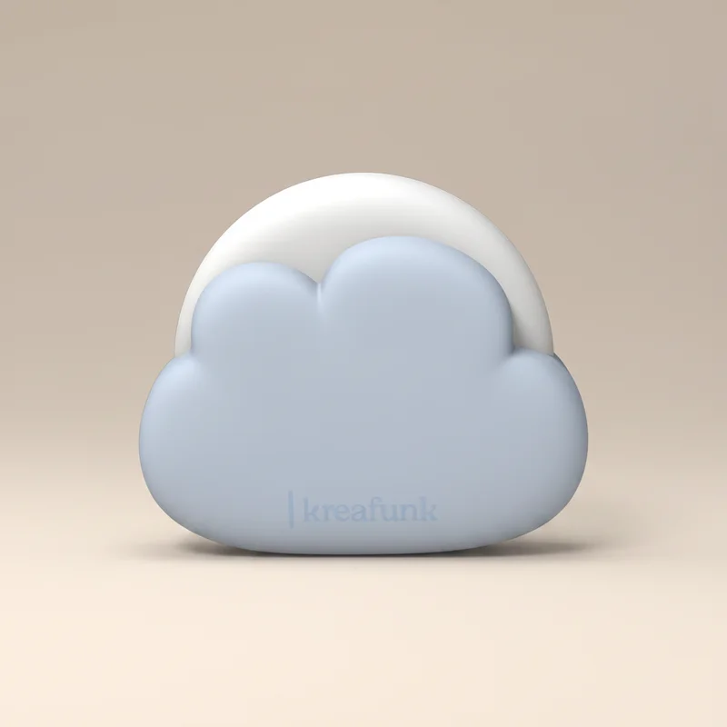 Kreafunk Cloudy - Cloudy Blue LED Natlampe, Timerfunktion, Varmt & Koldt Lys, Ideel til puslebord