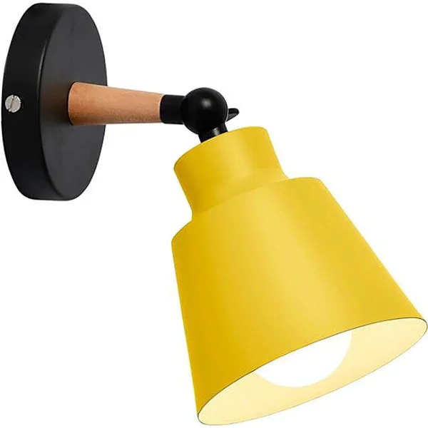 Vägglampa inomhus - Sovrum, Sängbord, Vardagsrum - Dekorativ vägglampa, E27 gul