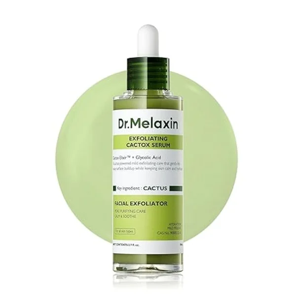 Dr.Melaxin Cactox Exfoliating Peel Shot Serum, Skånsom AHA PHA Ansigtspeeling med Kaktusekstrakt & Peptider, Porepleje, Alle Hudtyper