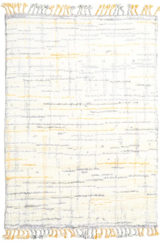 Shaggy Rug Rakel - Cream White/Orange 160X230 Wool
