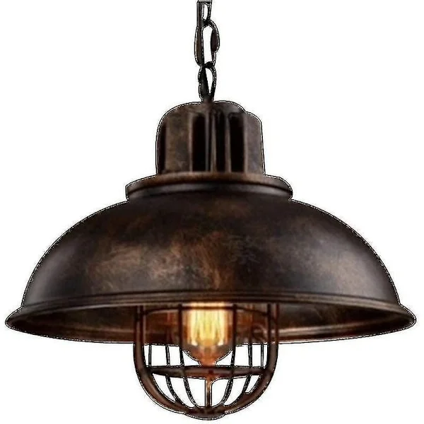 Hengende Lampe Kandelaber Metallskjerm Loft Stil Vintage Industriell Kandelaber Lampe Hengende Lampe E27, Rust