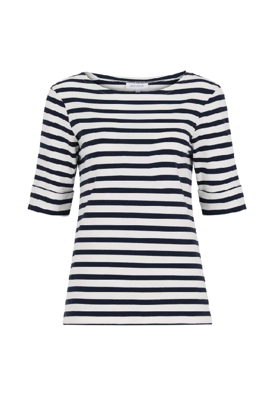 Newhouse Li Boatneck Top T-shirts & toppar Dam Blå XS