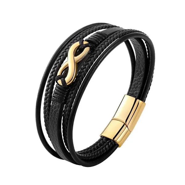 Multi Strand PU armbånd rustfrit stål magnetisk sugespænde enkelt moderigtigt armbånd smykker guld