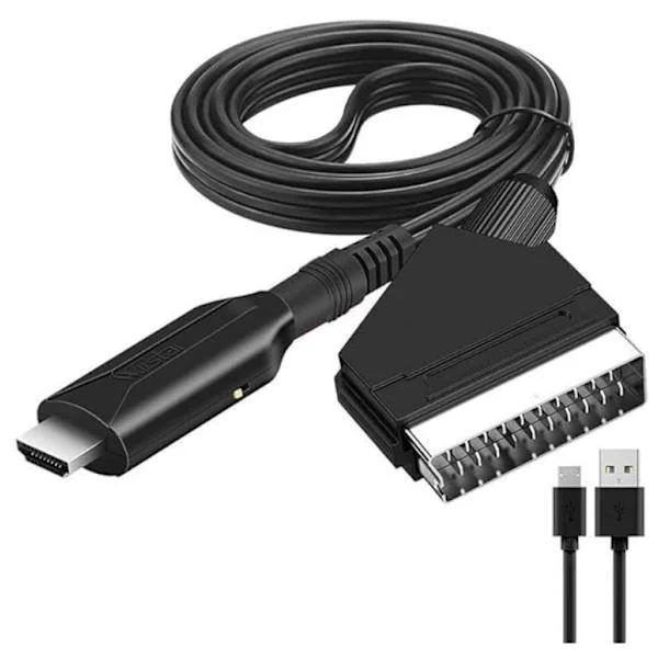 SUMMERSA SCART til HDMI-konverter, alt-i-ett scart til HDMI-adapter, 1080p