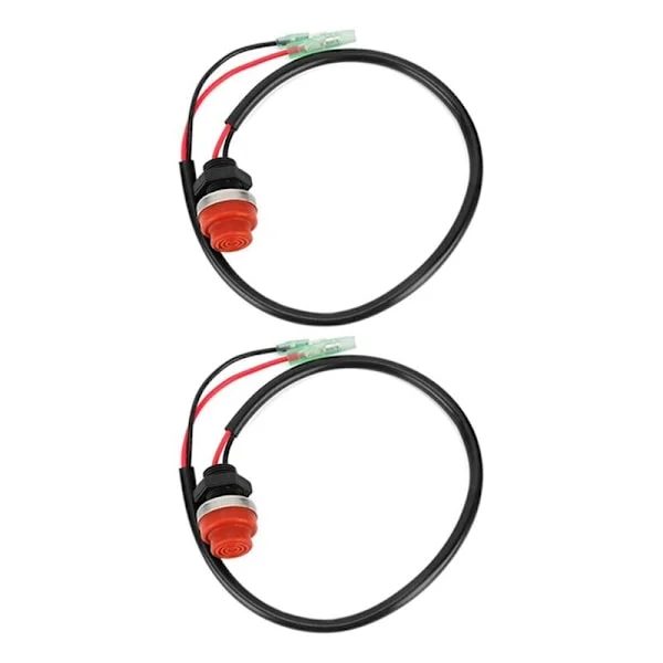 2 st Universal Boat Outboard Engine Start Kill Switch Keyless Push Button Switch, Applicable for All Vessels