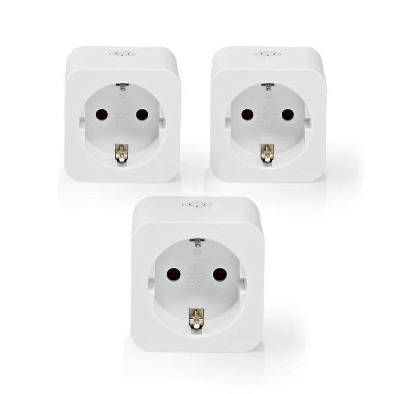 Nedis SmartLife Smart Plug Wi-Fi Tehomittari 3680W Valkoinen - 3 kpl