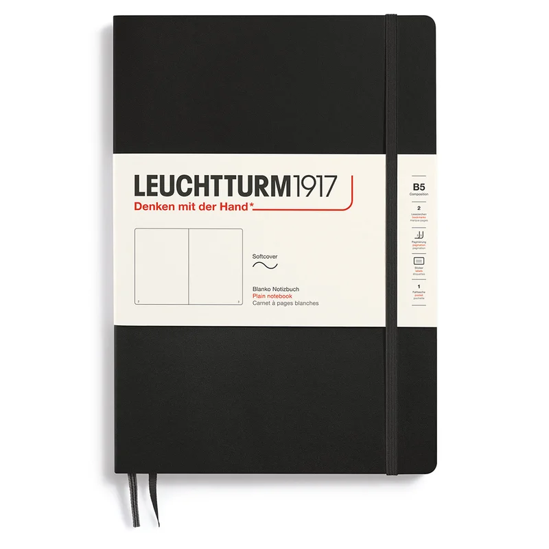 Notebook B5 Softcover Dotted Black