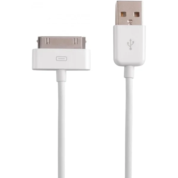 30-Pin Dock-kabel för iPhone 3G / 3Gs / 4 / 4s för laddning och synkronisering USB 2.0 1 Meter Vit