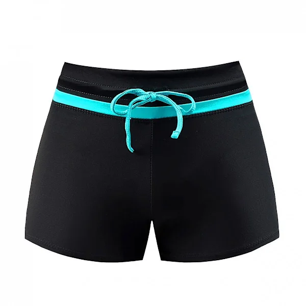 Kvinners badeshorts med høy midje, badedrakt bunn badedrakt gut shorts badetøy bikini board shorts,s (FMY)