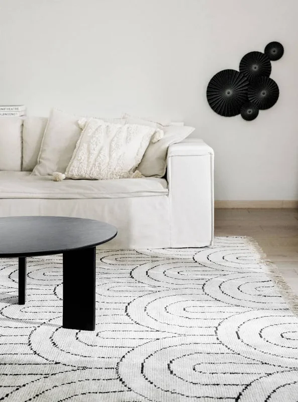 Vanya Rug - Cream White/Charcoal Grey 200X300