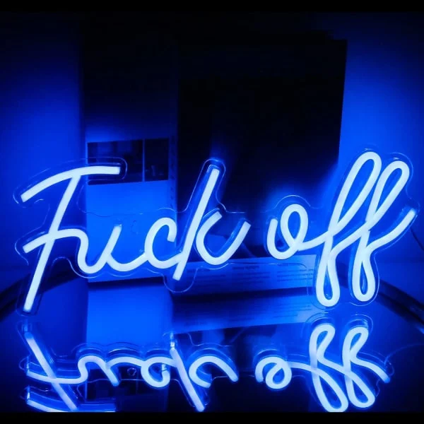 Fuck Off Neon Skylt Ord Blå LED Neon Väggljus Skyltar Akryl US