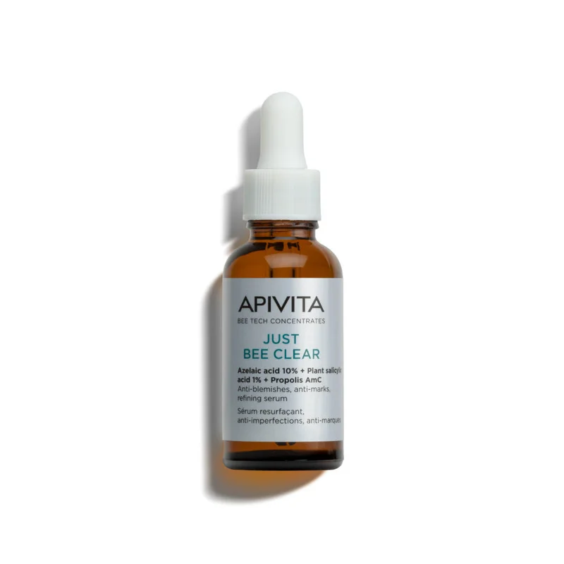 APIVITA - Just Bee Clear Siero perfezionatore 10% Acido Azelaico + 1% Acido Salicilico Vegetale - Siero viso