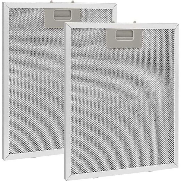 2-delat fettfilter i metall för köksfläkt 320x260mm. Tillbehör för nätfilter till köksfläktar
