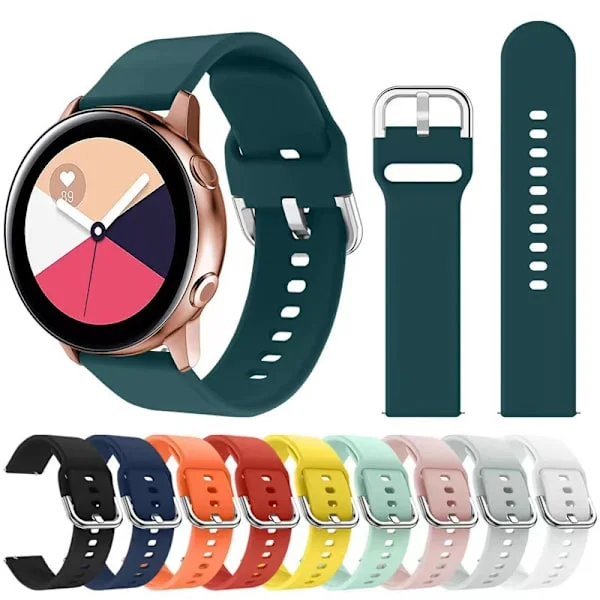 8-pack med armband kompatibla med Samsung Active 2 klockarmband/Galaxy Watch 4 armband 20 mm