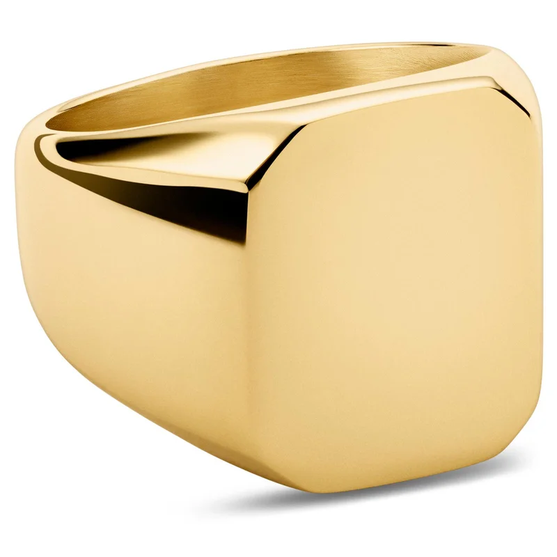 Gold-Tone Liam Ring for Men - Signet rings