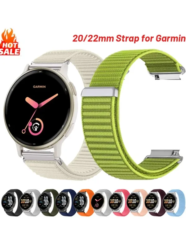 AliExpress - Bracelet en Nylon 20mm 22mm pour Garmin Forerunner 255 265 970 165 55/Active 6 5, Correa Garmin Venu 4 3 45mm/Vivoactive 5
