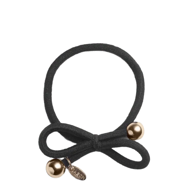 IA BON Hair Tie with Gold Bead - Black Accessoarer & tillbehör Dam Svart ONESIZE