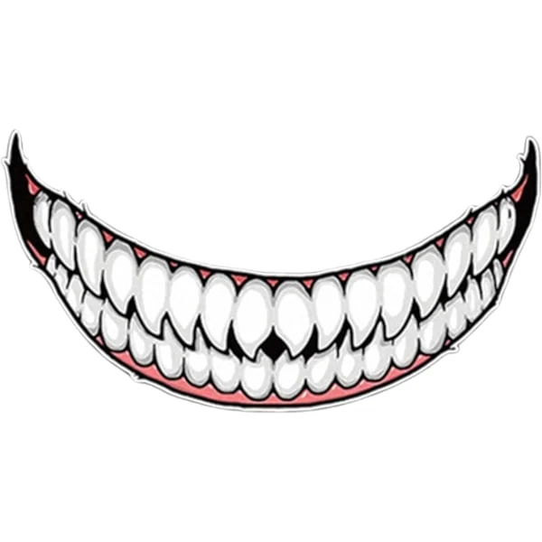 Motorcycle Helmet Stickers - Evil Smile Big Mouth Car Decorative Sticker - Funny Car Accessories, Decals Decoration, Car
