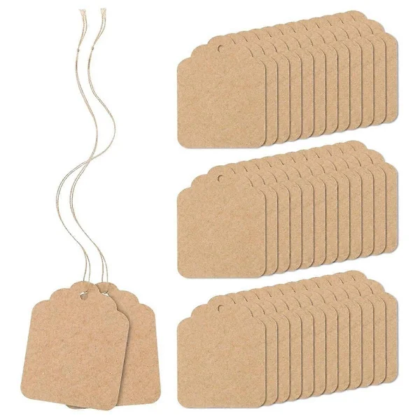 700 Pcs Price Tags with String Attached Brown Kraft Paper Gift Bag Labels Marking String Tags, 3.5 cm x 4.5 cm - Perfect (BT)