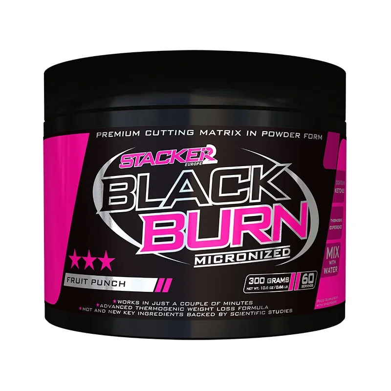 STACKER2 Europe Black Burn Micronized Fettforbrenner Fruit Punch 300 g