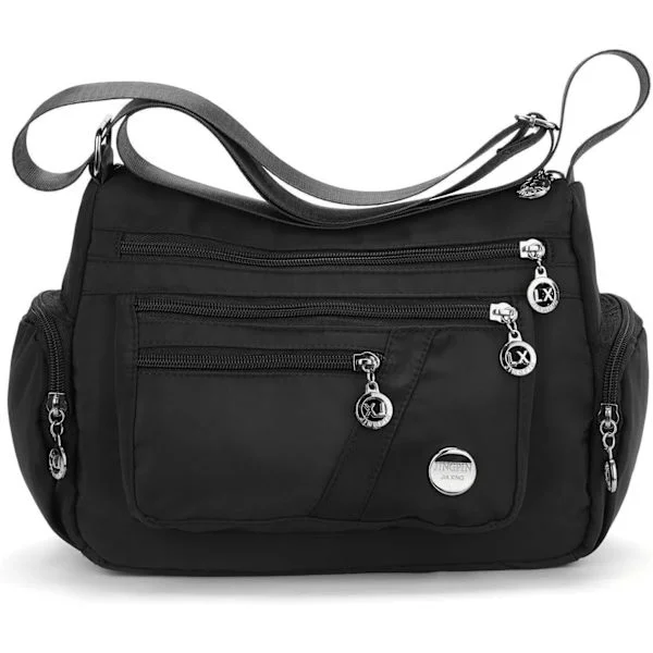 Women's Multi-Compartment Handbag, Messenger Bag, Crossbody Bag, Holiday Bag, Shoulder Bag, Black