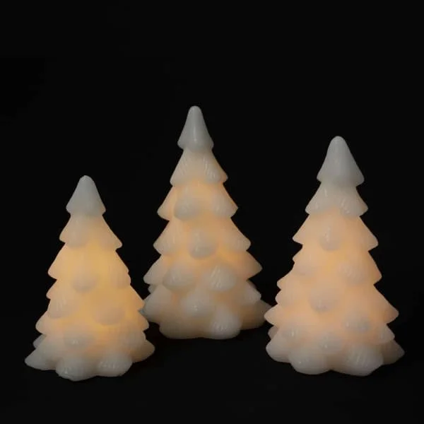 LED lys lys - juletre m/ timer - 16,18 eller 20 cm - hvit -