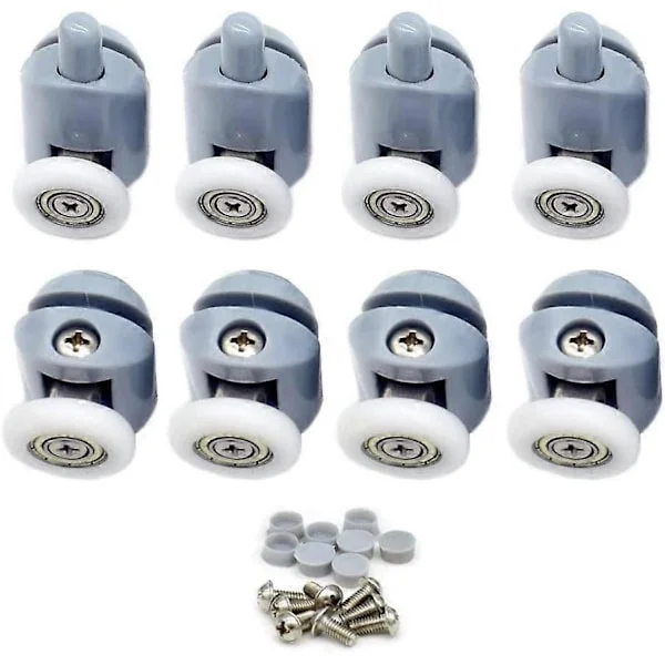 Dusjdørruller 8 deler Dusjdørruller Dusj Skyvedørrull Dusjkabinett Ruller for baderomsdusjdør 23mm