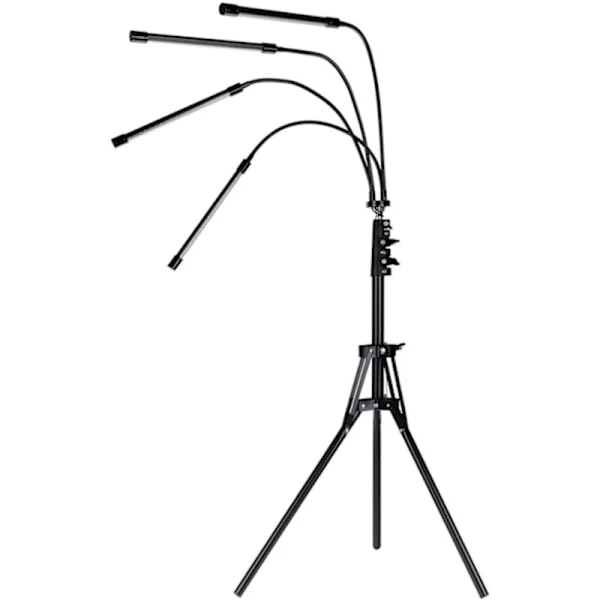 Svart LED-vekstlys med 4 justerbare armer