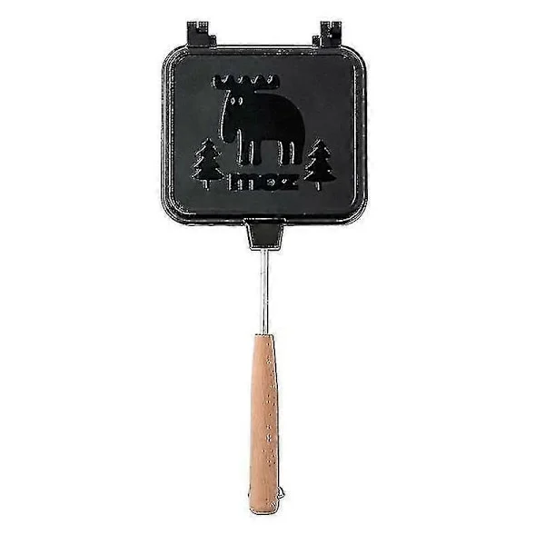 Grilled Cheese Maker Double-Sided Detachable Portable Sandwich Cooker Camping Sandwich Maker Toaster with Wooden Handle