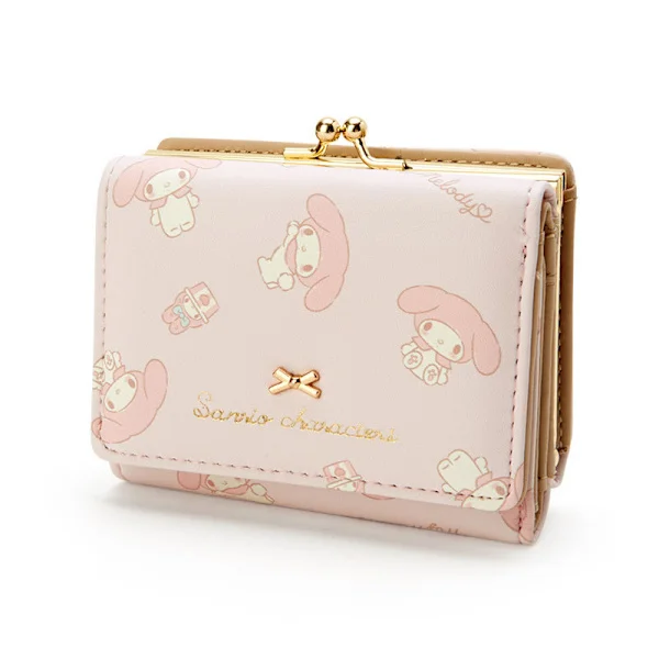 Anime Girl Card Wallet PU Leather Wallet for Women Cartoon Wallet Clutch Card Credit Card Pocket Buckle (Pink)