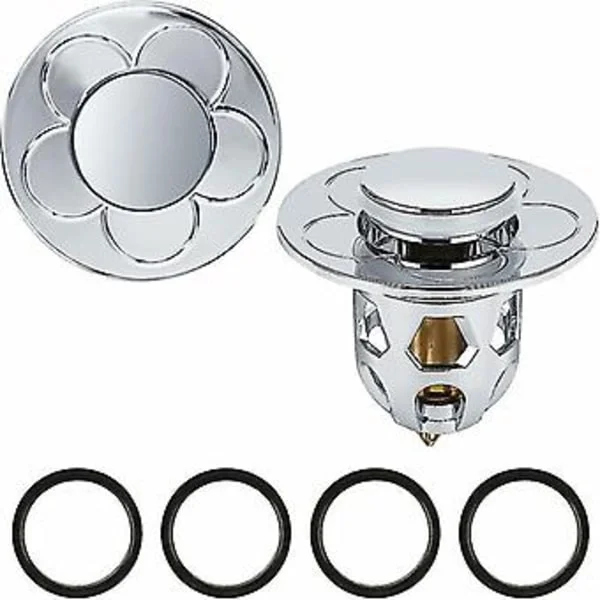 2 Stykker Universal Vaskepropp, Pop Up Vask Propp Anti-blokkert Avløpsfilter For Baderom Kjøkken Vask, Gjelder For Diameter 34-40mm (sølv)