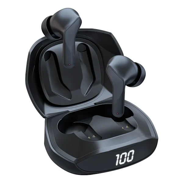 Trådløse Gaming-ørepropper Digital Skjerm Støyreduserende Stereolyd Lav Latens Bluetooth 5.0 Gaming-hodetelefoner