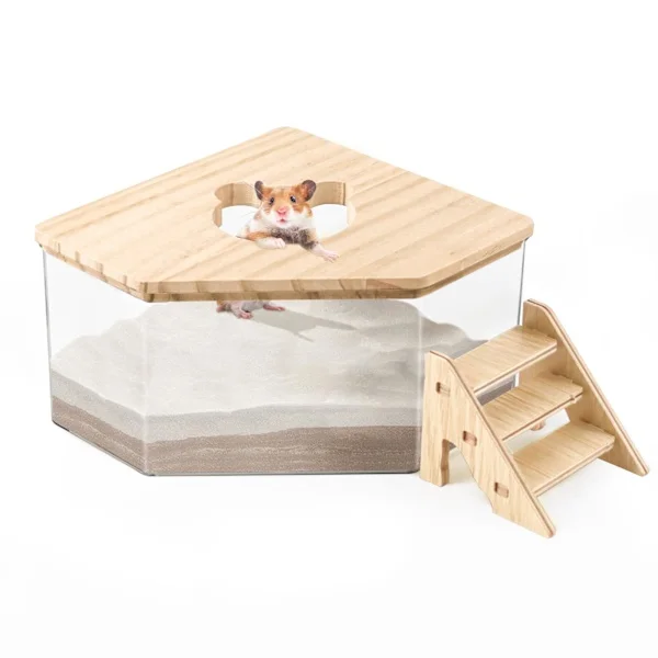 Hamsterin hiekkakylpyastia, Gerbiilin hiekkakylpy, Hamsterin hiekkalaatikko, Chinchillan kylpytarvikkeet hamsterille (Pentagoni+Tikapuut) (Kylpyhuone 