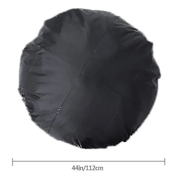 Vattentät Grillskydd 112cm Utomhus Rund Svart Rund Dammskydd För Patio Eldstad