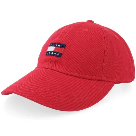 Tommy Hilfiger - Heritage Washed Cap Sapphire Red Dad cap Unconstructed Red Cap - @ Hatstore